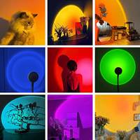 Mini lampe de table USB RGB, lampe coucher de soleil USB, projecteur LED néon, éclairage d'ambiance mural pour photographie, décoration, cadeau