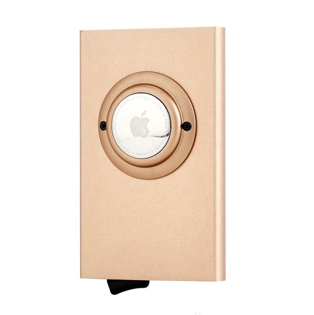 AirTg Card Holder Wallet with AirTg Holder Pop up Wallet RFID Blocking Slim Metal Bank Credit Card Case