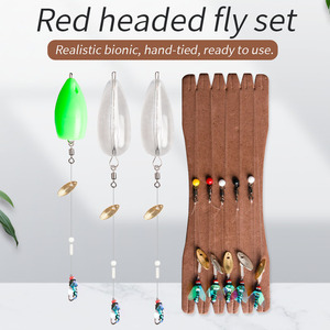Aparejo de pesca con señuelos de muñeco de aguja, spinners y anzuelos para pesca de peces de agua dulce - Product Image 3