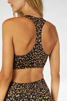 Ensemble de vêtements de yoga respirants personnalisés, soutien-gorge sans manches et pantalon de yoga taille haute à imprimé léopard, ensemble de yoga numérique OEM