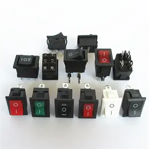 KCD1-101 spst mini interruptor de rocker, interruptor de desliga, 2pin, t85, 6a, 250vac, 2 posições pa66, com "o i" mraked