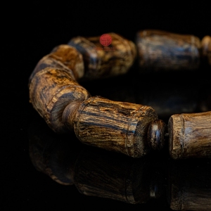 Bracelet de luxe en bambou et bois d'agar naturel, perles rares en bois d'oud, bijoux aromatiques spirituels 16,6g - Product Image 3