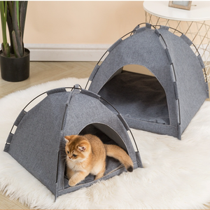 Tenda anak anjing kanvas yang dibongkar dan dicuci musim panas dilipat tempat tidur kucing nyaman portabel untuk hewan peliharaan kecil rumah anjing luar ruangan - Product Image 3