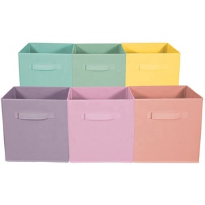 Keranjang Tempat Penyimpanan Kubus Lipat, Cocok untuk Kamar Bayi, Ruang Bermain, Lemari, Organisasi Rumah (<span class=keywords><strong>Pastel</strong></span> Multi-warna, 6 Pak) - Product Image 6