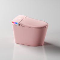 WC intelligent de luxe en céramique colorée avec chasse d'eau automatique, à poser au sol, et télécommande