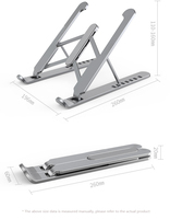 Support portable pour ordinateur portable en aluminium pliable PL1, support métallique réglable en hauteur, design simple, compact, pour ordinateur portable/tablette, maison, bureau