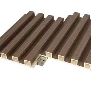 Materiali da costruzione fornitore di qualità della cina pannello a doghe per pareti in fibra di legno Wpc pannello a parete per esterni in Wpc