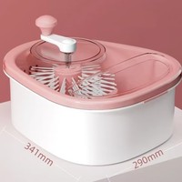 Handmatige fruit- en groentewasmachine, keukenhandmatige roterende reinigingsmand met borstel voor druiven, aardbeien en kersen