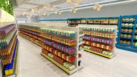 Conception créative de magasin d'alimentation, plan de mise en espace, design intérieur, conception de mini-supermarché