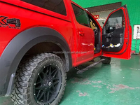 Marchepieds et marchepieds latéraux en alliage d'aluminium électriques pour Ford Ranger F150, pour pick-up à cabine étendue 2015-2025 - Noir + Argent