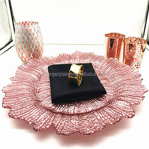 Assiettes de présentation en verre colorées pour décoration de table de mariage – Vente en gros - Product Image 6