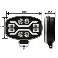 Nouvelle lampe de travail LED rectangulaire de 9 pouces 36W, ambre DRL, étanche IP67, 12-48V, 6000lm, en aluminium moulé sous pression, lampe auxiliaire de conduite tout-terrain