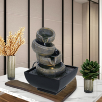 Fontaine à eau boule de cristal en résine d'intérieur à base carrée nouveau style petit décor à la maison avec pour un usage domestique