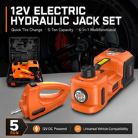 5 Ton 12V Electric Hydraulic Car Jack Kit with Tire Inflator Pump and Electric Impact Wrench for SUV Off-Road