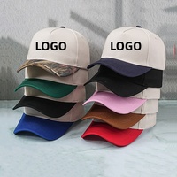 Casquette de baseball structurée à 6 panneaux avec logo brodé personnalisé bicolore, casquette de baseball décontractée à 5 panneaux