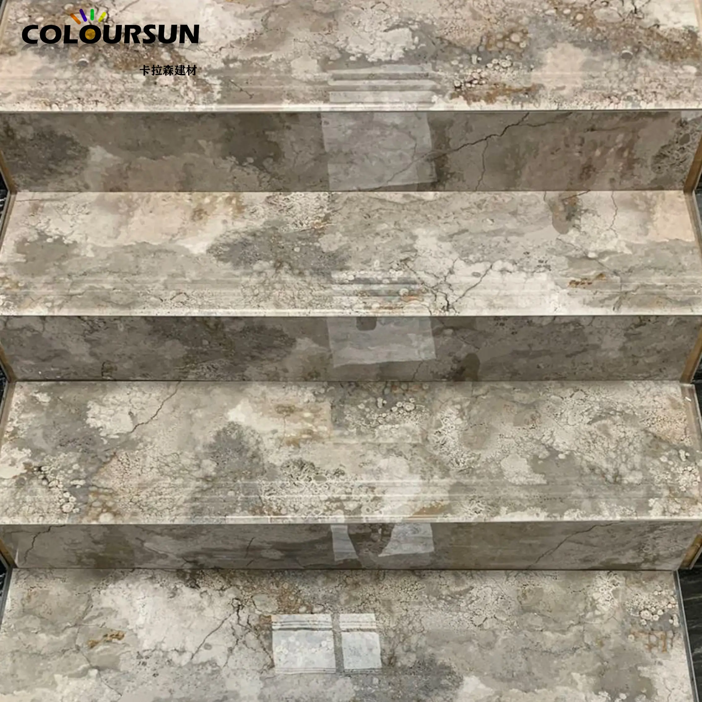 Azulejos de escalera interior de 1200*480mm diseño de Casa proyecto precio de fábrica antideslizante piedra de lujo al aire libre escalera azulejo