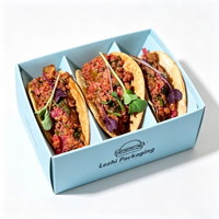 Maßgefertigte Öko-Takeout-Verpackung für Fast Food, Nachos, Burritos, Tacos, Wrap-Halter, Familien-Sharing-Box mit Modularen Fächern aus Papier
