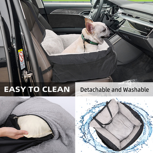Asiento de coche para perros pequeños OEM, hamaca, cama, patrón de animales, portador de viaje para mascotas, funda de asiento elevador para bolsillos de almacenamiento de coche - Product Image 6