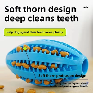 Pelota <span class=keywords><strong>indestructible</strong></span> para mascotas, juguete Natural duradero de goma, juguetes interactivos para masticar, pelota de Limpieza de dientes, pelota de entrenamiento IQ - Product Image 2