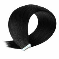 Ekstensi Rambut Manusia India Remy Tape Grosir, Rambut Virgin Lurus Halus 100g Per Pak
