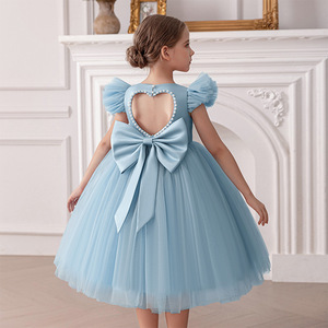 Abito Estivo Senza Maniche <span class=keywords><strong>a</strong></span> Linea <span class=keywords><strong>A</strong></span> per Bambine, Vestito da Cerimonia con Motivi Floreali per Feste di Compleanno e Damigelle - Product Image 4