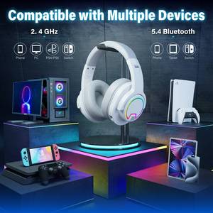 <span class=keywords><strong>Casque</strong></span> de jeu <span class=keywords><strong>sans</strong></span> <span class=keywords><strong>fil</strong></span> ESON OEM 2.4G RGB avec microphone pour PC, NS et PS5 <span class=keywords><strong>PlayStation</strong></span> - Product Image 2