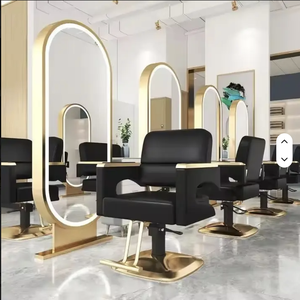 Fauteuil de Barbier Moderne en Similicuir avec Pompe Hydraulique, Hauteur Réglable, Base Carrée, Mobilier de Salon au Design Contemporain - Product Image 6