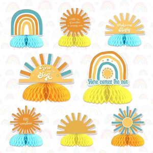 DAMAI Custom Honeycomb Ball Centerpiece para meninos Sunshine Theme Table Decorações Baby Shower Gênero Revelar Aniversário