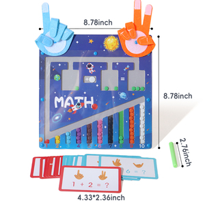 2in1 toán học hỗ trợ giảng dạy Montessori giáo dục đồ chơi bằng gỗ ngón tay đếm trò chơi bảng vẽ juguetes cho trẻ em trai cô gái - Product Image 6