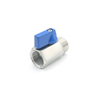 Vanne à bille femelle à mâle, en acier inoxydable 1/2, 304 "PN63