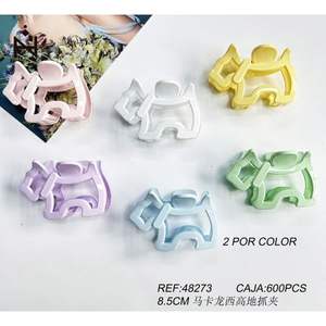 Pince à cheveux Macaron West Highland 8,5 cm pour femmes, couleurs pastel, 2 par couleur, boîte de 600 pièces - Product Image 1