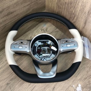 Volant en cuir cousu main YLA personnalisé pour Benz AMG CLS W218 W219 550 <span class=keywords><strong>500</strong></span> Classe S W116 W126 W140 W220 W221 W222 W223 - Product Image 5
