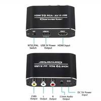 Adaptateur convertisseur HDMI vers AV 3RCA CVBs vidéo Composite 3.5mm Aux Audio RCA Support PAL/NTSC pour TV PC portable Xbox