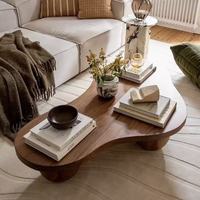 Table basse en bois massif de style minimaliste moderne, durable et écologique pour petit appartement et salon d'hôtel, meubles de maison