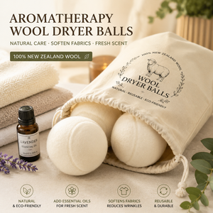 Bolas de Lana para Secadora con Aromaterapia, Bolas de Lavandería Perfumadas con Aceites Esenciales, Alternativa Reutilizable al Suavizante de Telas Natural, Cuidado del Hogar - Product Image 1