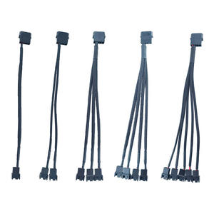 Büyük 4-Pin <span class=keywords><strong>3</strong></span>/4-Pin Soğutma Fanı Adaptör Kablosu Bilgisayar Kasası 1'den 2/<span class=keywords><strong>3</strong></span>/4/5'e Bölücü Uzatma Saf Bakır İletken PVC Kılıf - Product Image 2