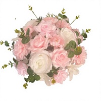 Boule de fleurs artificielles en soie rose personnalisée de 30 cm à 80 cm pour centre de table de mariage, décoration de mariage