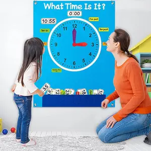 2023 Nieuwe Ontwerp Wiskunde Verlichting Geschenk Montessori Speelgoed Leren Klok Tijd Speelbord Voor Kinderen