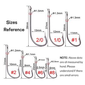 Anzuelos O'Shaughnessy de Tija Larga de Acero Inoxidable a Granel #8 - 2/0 para Cebo Vivo, Pececillos, Charranes y Montaje de Moscas para Agua Salada - Product Image 2