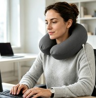 Oreiller de voyage et de bureau en cuir végétalien perforé antistatique personnalisable, conforme RoHS, en mousse à mémoire de forme, pour la thérapie