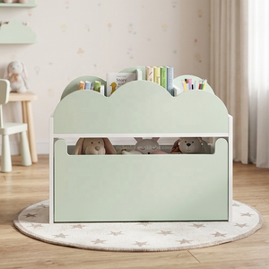 Nube diseño bebé niño habitación organizador <span class=keywords><strong>madera</strong></span> niños chico juguete caja de almacenamiento con librería - Product Image 2