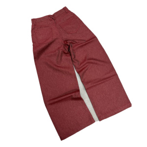 BlueTeam fabrika kırmızı renk yumuşak Denim kumaş sonra Cel malzeme ince sıcak yaz kız Streetwear özel kadın kot - Product Image 5