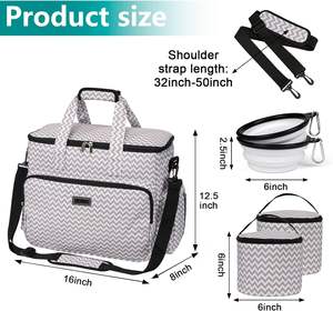 Free sample <b>Dog</b> <b>Travel</b> Bag, <b>Travel</b> Pet Bag Organizer, <b>Dog</b> Food <b>Travel</b> Bag with Food Container and <b>Bowls</b> - Product Image 2