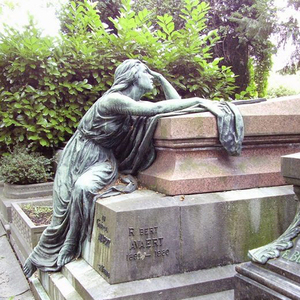 Ornement extérieur, sculpture funéraire en bronze avec patine verte, statue pour cimetières - Product Image 5