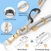 Cordon de téléphone en polyester de 6 mm avec boucle en cuir réglable et cordon tressé personnalisable pour la protection anti-perte des téléphones