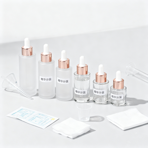 Botella de Vidrio Transparente o Esmerilada de Lujo de 1 oz, 5 ml, 10 ml, 20 ml, 30 ml, 50 ml, 100 ml, Botellas con Gotero para Suero Cosmético, Botella Redonda de Vidrio para Aceite Capilar - Product Image 4