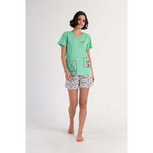 Chaqueta de dormir ovalada de manga corta con cuello redondo para mujer - Product Image 4