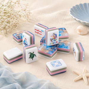 Distinctive Premium Acrylic Cloisonne Inspired Luxury Style Acrylic <b>Mahjong</b> <b>Set</b> With Case for E-commerce Brand Customized <b>Set</b> - Product Image 5
