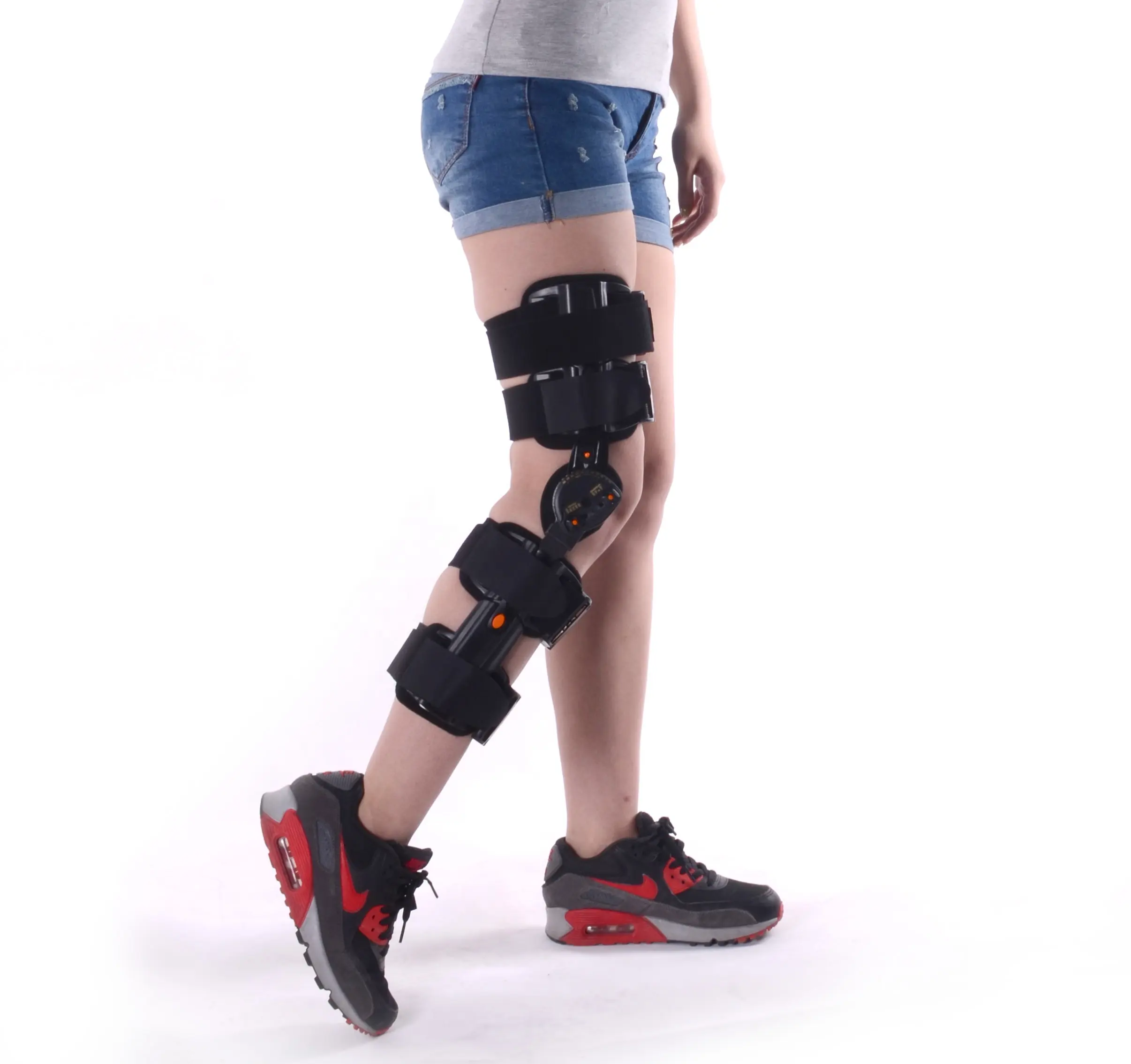 Attelle de genou à charnière orthopédique Post-Op médicale, Support de genou Rom réglable, antidémarrage