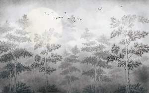 <span class=keywords><strong>Papier</strong></span> <span class=keywords><strong>peint</strong></span> pour enfants Forêt brumeuse, Murale murale moderne de luxe écologique ignifuge à thème animal pour chambre d'enfant et salle de jeux - Product Image 2